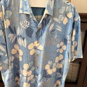Tommy Bahama Blue and White Floral Button Down Shirt